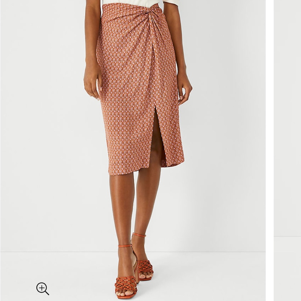 Ann Taylor Paisley Twist Pencil Skirt
